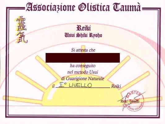 Diploma di Secondo Livello Reiki