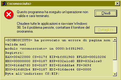 E me lo chiami un messaggio diagnostico?! :_)
