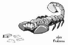 Scorpione che gioca a "scopone scientifico"